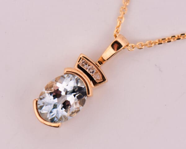 yellow gold aquamarine and diamond pendant and earring set