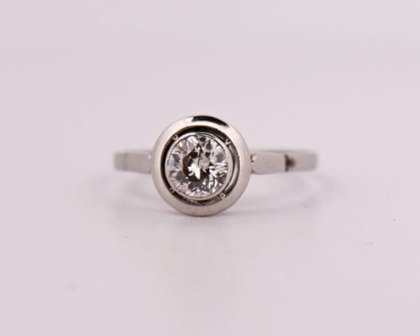 antique engagement ring with bezel set old euro diamond 4