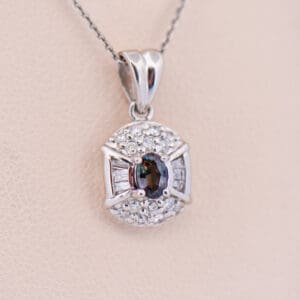 brazilian alexandrite and diamond pendant platinum