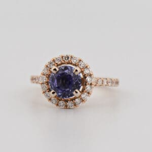 ceylon blue sapphire and diamond yellow gold wedding set