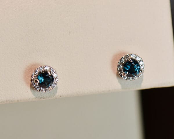 color change garnet halo stud earrings rare indigo garnet earrings 2