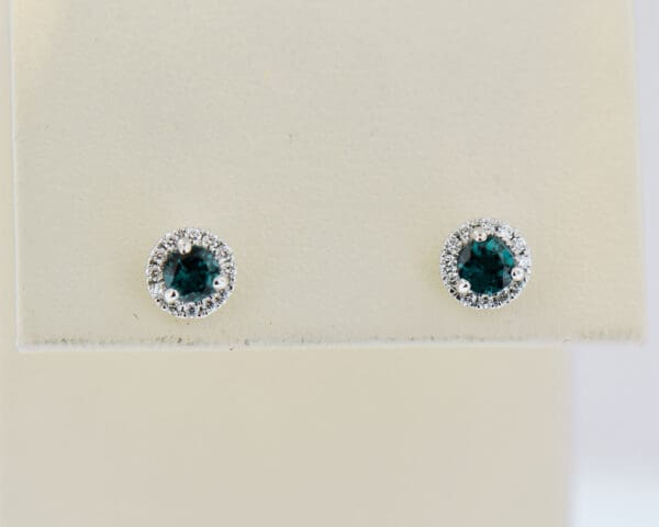 color change garnet halo stud earrings rare indigo garnet earrings 3