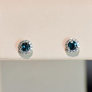 color change garnet halo stud earrings rare indigo garnet earrings