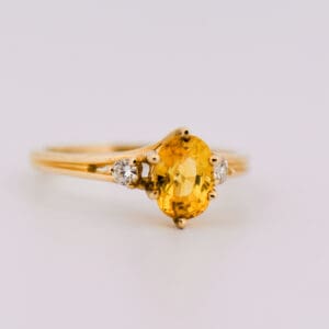 golden sapphire and diamond ring redo