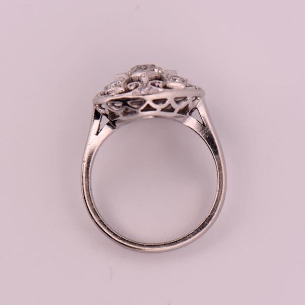 late art deco circular old european cut diamond filigree ring 2