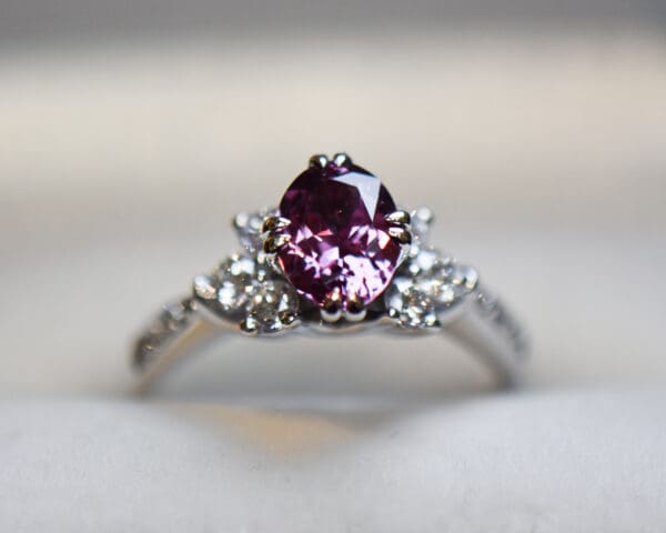 custom purple sapphire engagement ring white gold 4