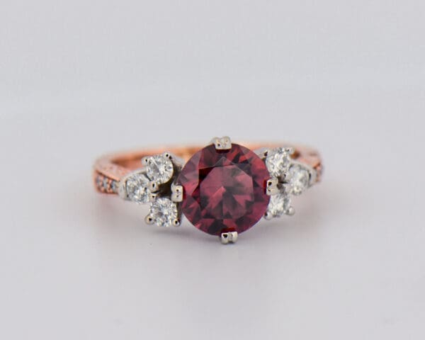 rare purple zircon ring set in rose gold mount 3